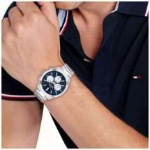 Tommy Hilfiger Mens Hudson Steel Blue Dial Watch 1710722