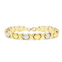 9ct Yellow And White Gold Hugs And Kisses Bracelet