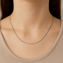 9ct White Gold 18 Inch Super Strong Flat Curb Chain