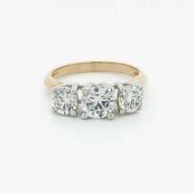 9ct Yellow Gold Graduated CZ 3 Stone Dress Ring