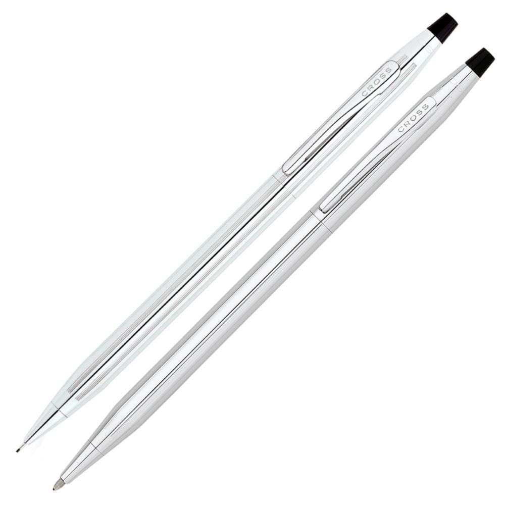 AT350105 Cross Giftset Century Chrome Ballpoint And Pencil side Image AT350105 Cross Giftset Century Chrome Ballpoint And Pencil side Image