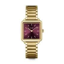 Cluse Ladies Tetragone Gold Cranberry Watch CW10314