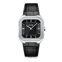 Cluse Mens Quadras Steel Case Leather Watch CW25703