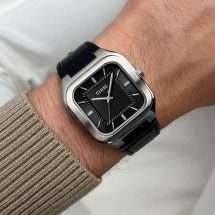Cluse Mens Quadras Steel Case Leather Watch CW25703