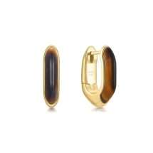 Ania Haie Silver Gold Tiger Eye Earrings E068-01G-TE
