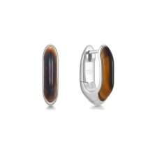 Ania Haie Silver Tiger Eye Earrings E068-01H-TE