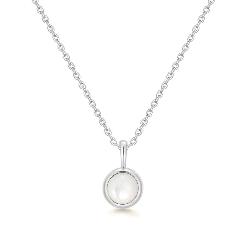 N068-04H-MP Silver Mother of Pearl Pendant Necklace front image N068-04H-MP Silver Mother of Pearl Pendant Necklace front image
