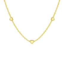 9ct Yellow Gold Hearts Link Necklace Adjustable Length