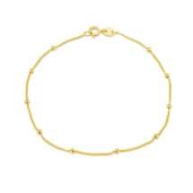 9ct Yellow Gold Curb And Ball Link Bracelet