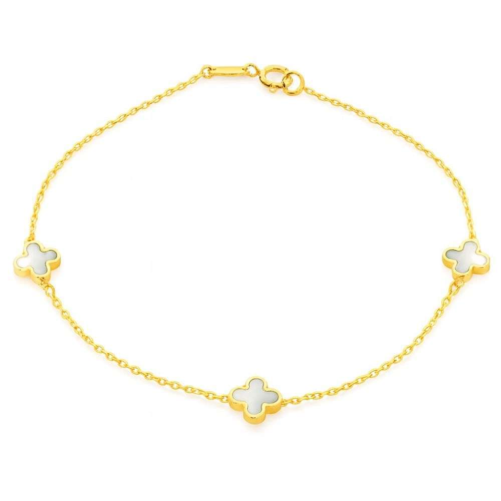 1.29.1602-9ct-yellow-gold-mother-pearl-petal-charm-link-bracelet-front-image 1.29.1602-9ct-yellow-gold-mother-pearl-petal-charm-link-bracelet-front-image