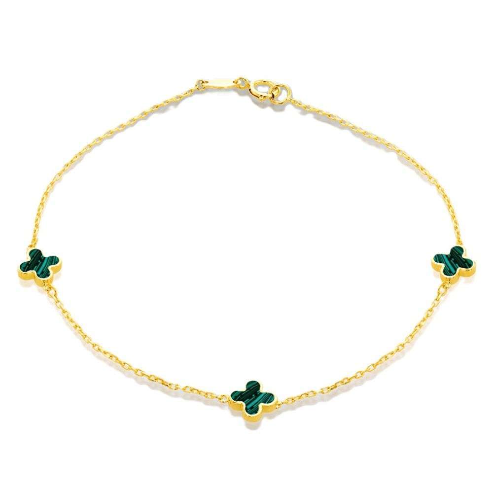 1.29.1622-9ct-yellow-gold-malachite-flower-petal-charm-link-bracelet-front-image 1.29.1622-9ct-yellow-gold-malachite-flower-petal-charm-link-bracelet-front-image