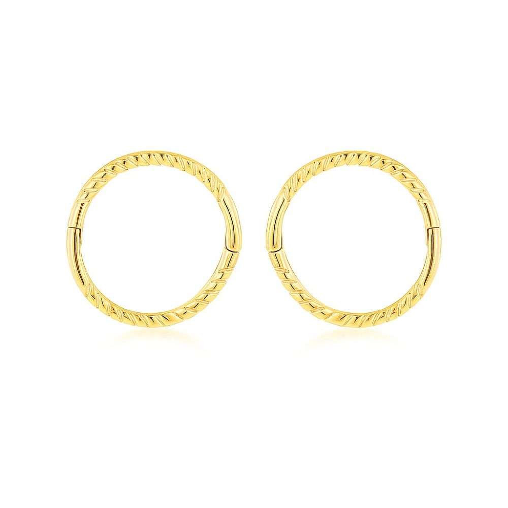1.51.3197 9ct yellow gold 12mm endless hoop twist earrings front image 1.51.3197 9ct yellow gold 12mm endless hoop twist earrings front image
