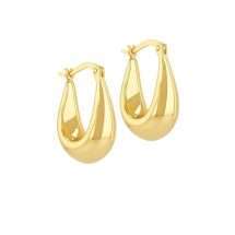 9ct Gold 21mm Tapered Knife Edge Hoop Earrings