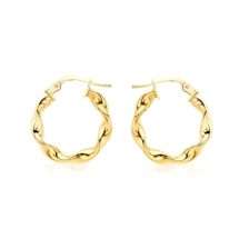 9ct Yellow Gold Slight Twist Hoop Style Earring