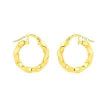 9ct Yellow Gold Slight Twist Hoop Style Earring