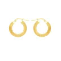 9ct Yellow Gold Diamond Cut Medium Creole Earrings