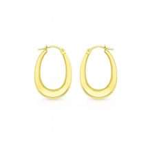 9ct Yellow Gold Small Oval Hoop Creole Earrings