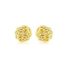9ct Yellow Gold Weave Knot Style Stud Earrings