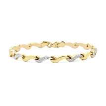 9ct Yellow Gold Diamond Cut Link Bracelet