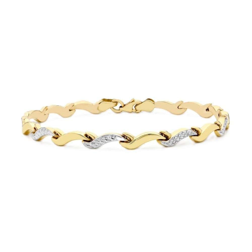 2.26.8162-9ct-Yellow-Gold-Diamond-Cut-Link-Bracelet-front-image