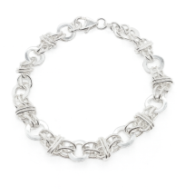 Sterling Silver Handmade Circles Link Bracelet