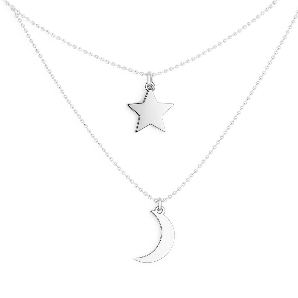 8.19.8284-sterling-silver-moon-and-star-double-layered-necklace-front-image 8.19.8284-sterling-silver-moon-and-star-double-layered-necklace-front-image