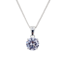 Sterling Silver Round CZ Pendant
