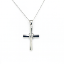 Sterling Silver Kiss Cross And Chain