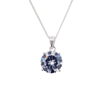 Sterling Silver Round CZ Pendant