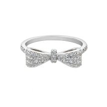Sterling Silver CZ Set Pave Bow Ring