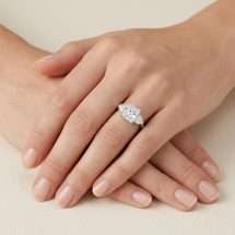 Platinum Radiant Trilliant Cut 3.20ct Lab Diamond 3 Stone