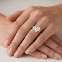 18ct Yellow Gold 2.40ct Lab Oval And Pear Diamond Ring