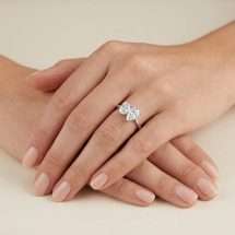 Platinum 2.40ct Lab Oval And Pear Diamond Ring