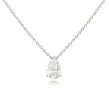 9ct White 0.50ct Pear Diamond Solitaire Necklet
