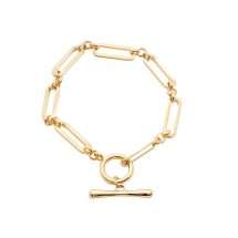 Burren Two Hearts Gold Paper Chain Bracelet B1428