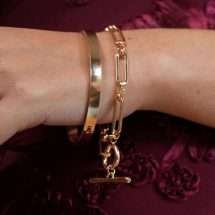 Burren Two Hearts Gold Paper Chain Bracelet B1428