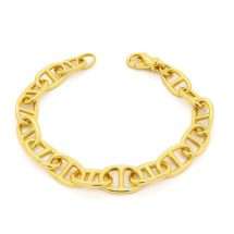Sterling Silver Womens Gold Anchor Link Bracelet