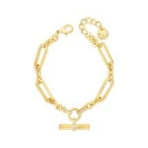 Absolute Gold Open Link T Bar Bracelet B2400GL
