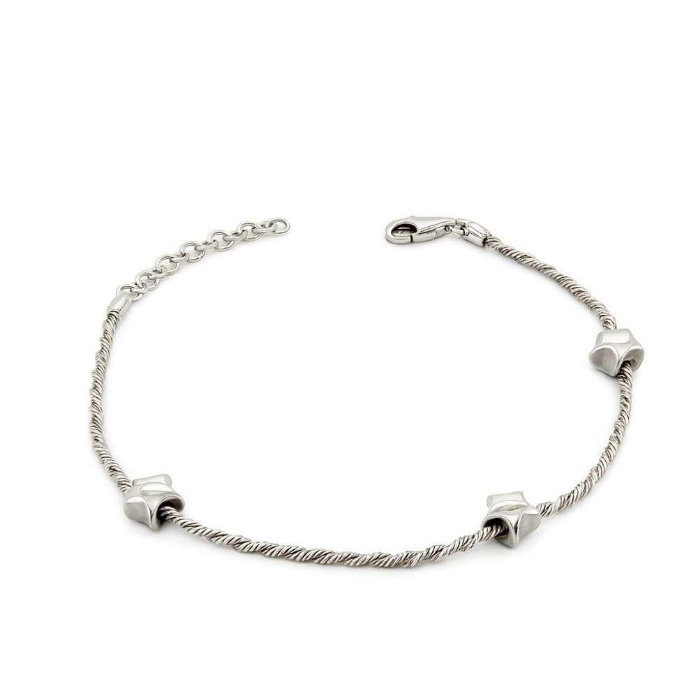 B2401317F Sterling silver rope and star charm bracelet front image B2401317F Sterling silver rope and star charm bracelet front image