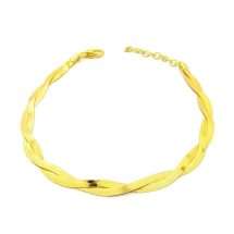Sterling Silver Gold Herringbone Weave Bracelet