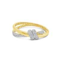 Absolute Gold Cross Over CZ Bangle BA253MX