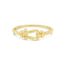 Absolute Gold Polished Stirup Link Bangle BA254GL