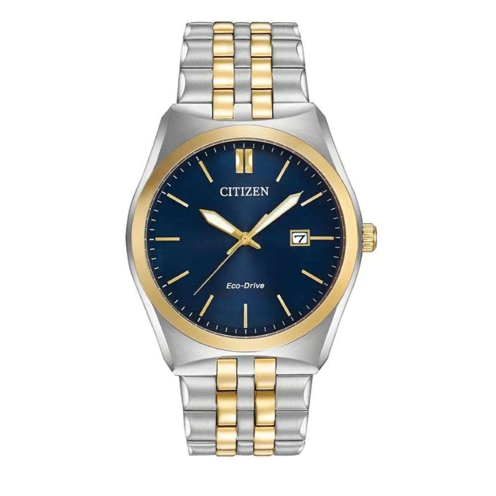 BM7334-58L Citizen mens Corso steel and gold blue analogue dial watch front image
