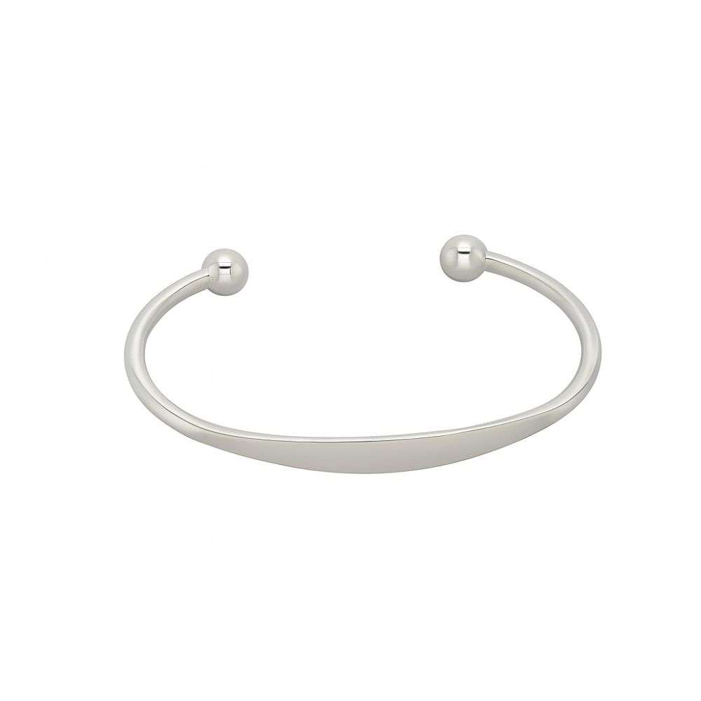 BN23 Sterling silver boys identity torq style bangle front image BN23 Sterling silver boys identity torq style bangle front image