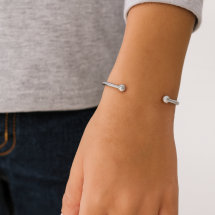 Sterling Silver Boys Identity Torq Style Bangle