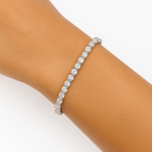 Sterling Silver 4 Claw 4mm Round CZ Tennis Bracelet