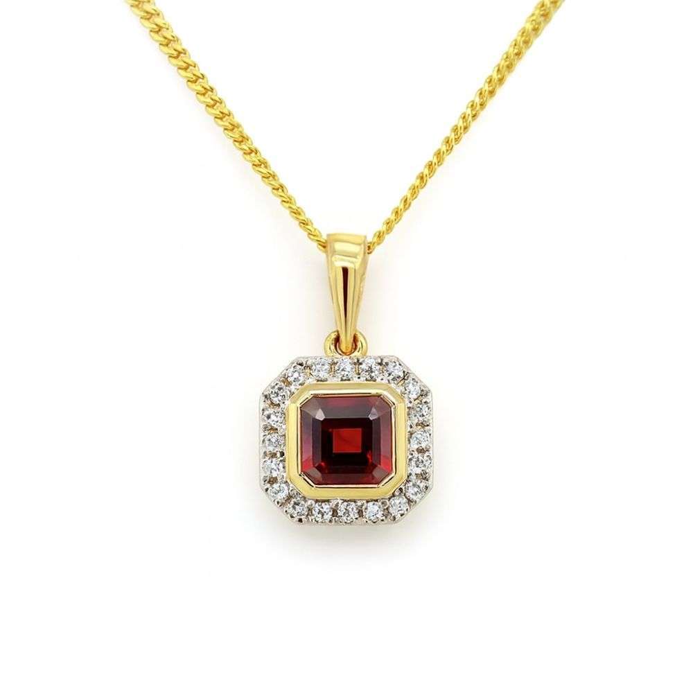 DGP1059-9ct-yellow-gold-garnet-and-diamond-pendant-and-chain-front-image