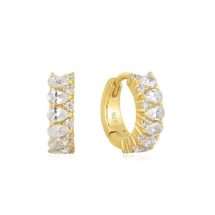 Burren Safe Heaven CZ Huggy Hoop Earring E1402