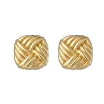 Burren Vixen Cushion Woven Stud Earrings E1418
