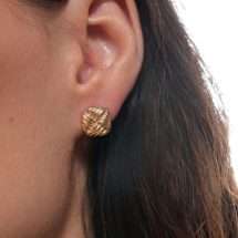 Burren Vixen Cushion Woven Stud Earrings E1418